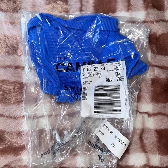 NWT Swimsuits for All The Camille Ribbed Electric Blue Bikini Bottom | 1XL - Picture 2 of 3